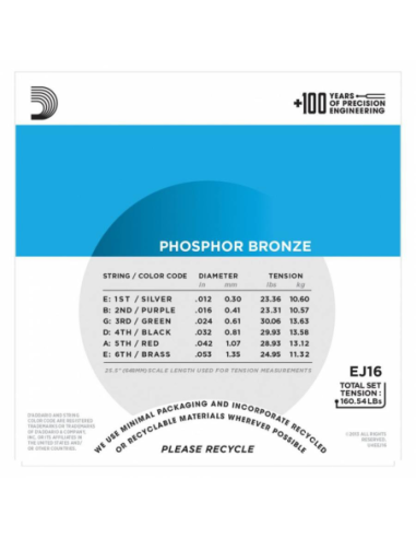 Daddario EJ16 Akustik Gitar Teli