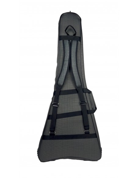 Fortex 450 Serisi V Kasa Profesyonel Elektro Gitar Çantası Gri