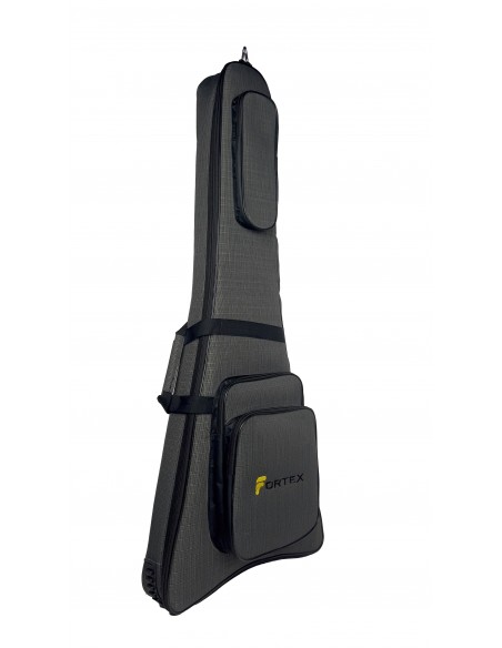 Fortex 450 Serisi V Kasa Profesyonel Elektro Gitar Çantası Gri