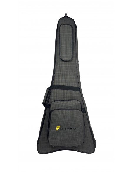 Fortex 450 Serisi V Kasa Profesyonel Elektro Gitar Çantası Gri