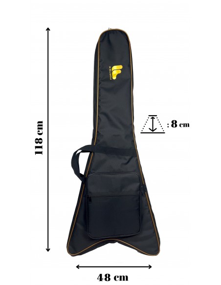 Fortex 300 Serisi V Kasa Elektro Gitar Çantası Siyah