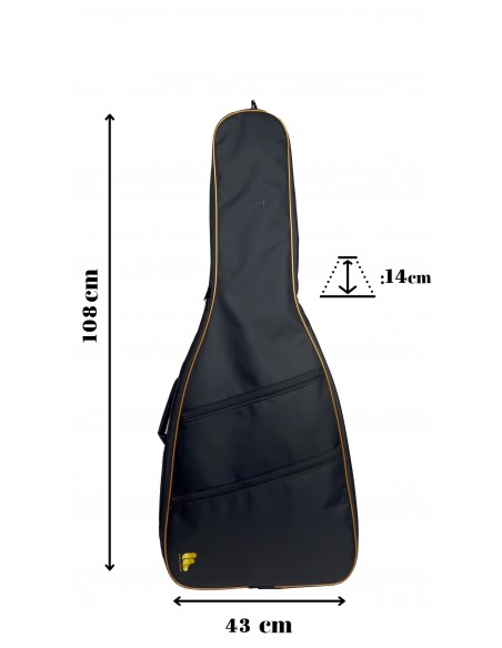 Fortex 300 Serisi Akustik Gitar Çantası Siyah