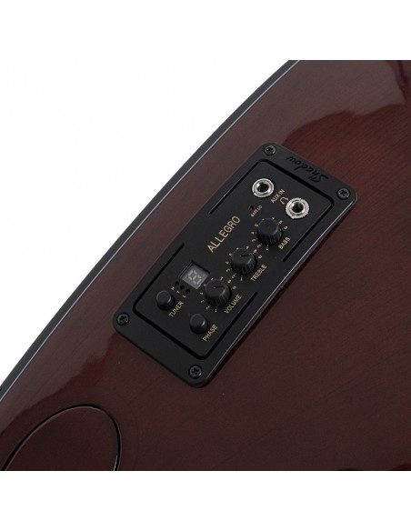 Çınar Ağacı Gövde Sedef Klavye Kısa Sap EQ Sistemli Bağlama